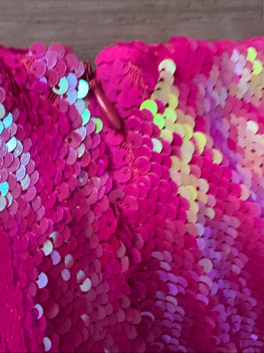 Iridescent Hot Pink Sequin Flare Pants - Picture 7 of 7